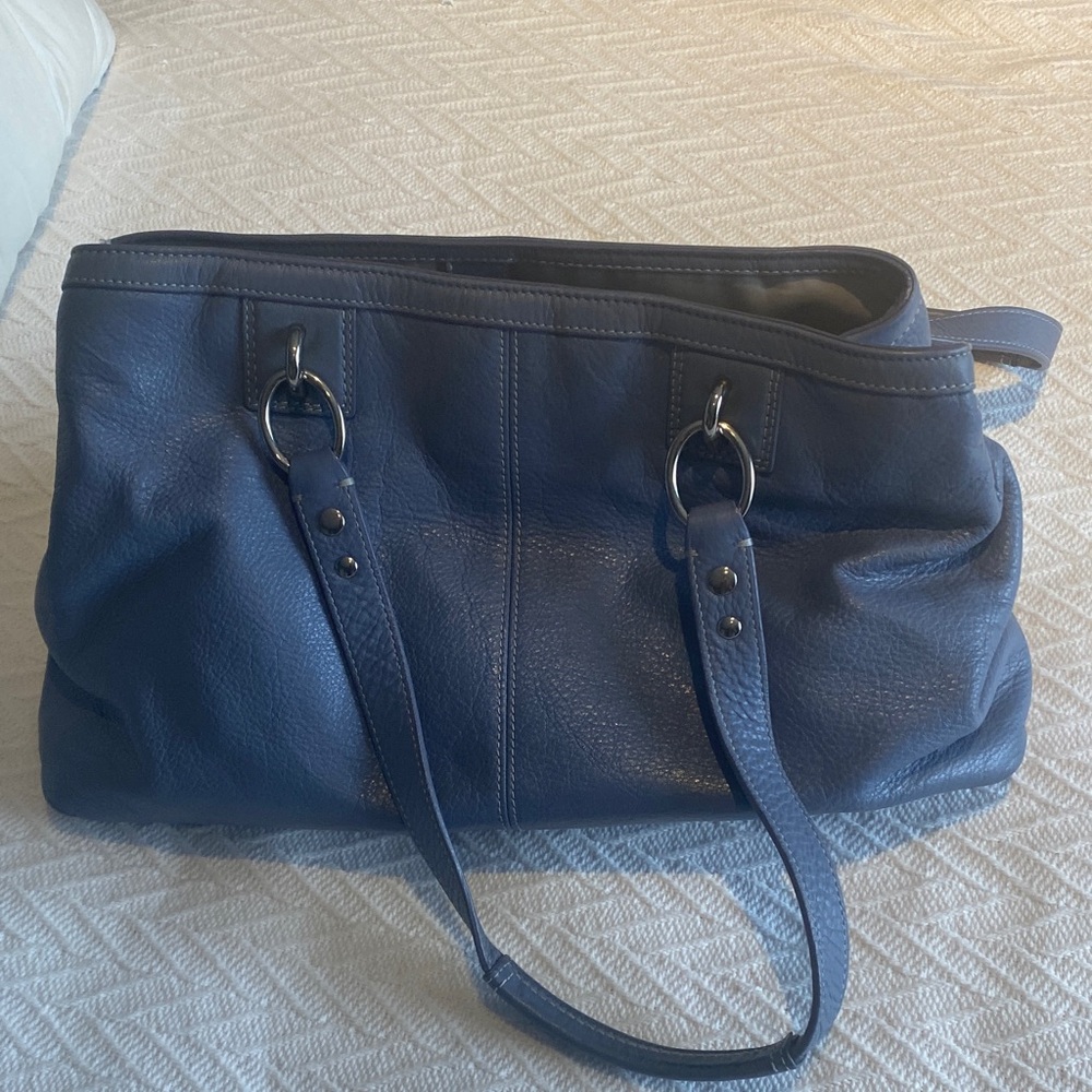 Coach Blue Leather Shoulder Bag - Picture 5 of 12
